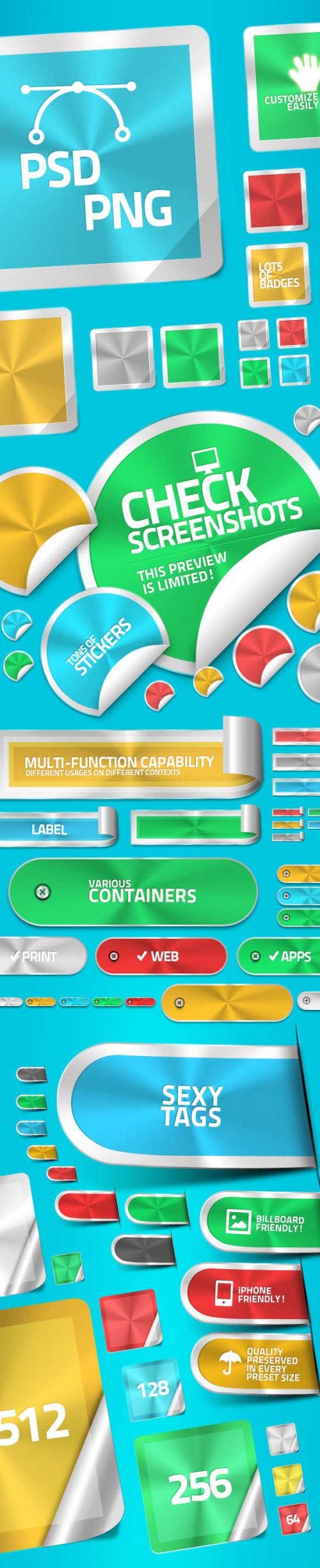 دانلود کلیپ آرت عناصر طراحی وب، لیبل، برچسب، روبان  GraphicRiver Lifetime Web Decors Badge Sticker Tag Ribbon Label